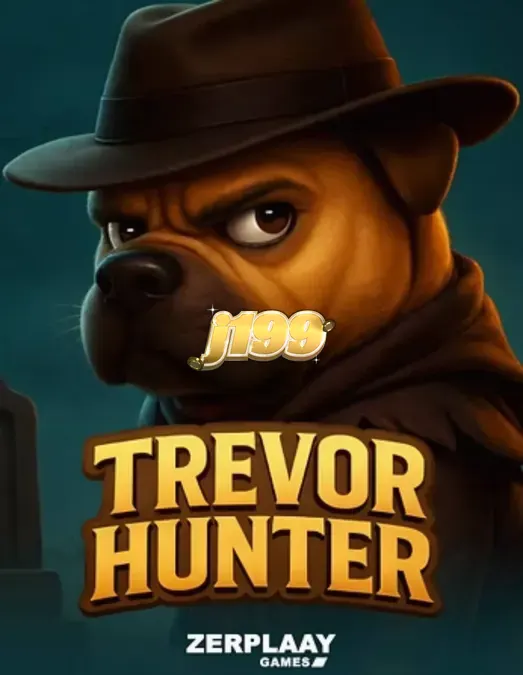 Trevor Hunter slot game interface featuring the Shar Pei character in a graveyard setting.